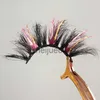 Pestañas postizas Asiteo Glitter Color Ombre Lashes Mink 25MM Fluffy Color Streaks Cosplay Maquillaje Cruelty Free Pestañas Proveedor mayorista x0802