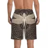 Men's Shorts Summer Beach Swimsuit Quick-drying Swimwear Dragonfly With Spots Circle Star Men Breathable Male