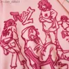 Sweats à capuche pour hommes Sweats Y2K Sweat à capuche Hip Hop Motif de dessin animé drôle Sweat à capuche rose 2023 Nouveau Harajuku Mode Casual Animation Vêtements Z230802
