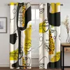 Curtain Abstract Art Modern Simple Ring Black And White Face Thin Windows Curtains For Living Room Bedroom Decor 2 Pieces