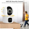 Caméra WiFi 4MP avec double écran bébé moniteur Vision nocturne intérieur Mini PTZ sécurité IP caméra CCTV Surveillance iCsee caméras