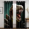 Cortina personalizada película 3D diseño de dragón negro dos cortinas finas para ventana para sala de estar dormitorio decoración 2 piezas