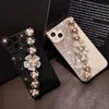 Capas de celular 3D Diamond Bling Pearl Flower Phone Case para Samsung Galaxy S22 S21 S20 Plus + Ultra FE S10 Lite Note 8 9 10 20 Pro Soft Cover L230731