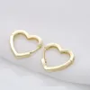 Boucles d'oreilles créoles en laiton plaqué or 14 carats zircon cubique Cartilage petit Huggie en forme de coeur pour la fabrication de bijoux pour femmes