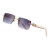 Gafas de sol de diseñador de lujo 2023 New Kajia sin marco recortadas con gafas de sol con incrustaciones de diamantes Gafas de moda para mujer Gafas de calle personalizadas