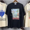 Camisetas Masculinas Masculinas Rhude T-Shirt Masculinas Femininas 1 Camiseta de Alta Qualidade Tops Vintage Oversize Manga Curta T221202 Drop Delivery Vestuário Clothi Dha5C