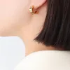 Boucles d'oreilles d'amitié classiques pour femmes Designer Zircon cubique Or Cerceau en acier inoxydable Forme C Croix Vis Stud Boucle d'oreille Bijoux de luxe Cadeaux