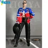 Женские куртки yiciya Jacket Bomber Racing Varsity Женщины буквы Америка