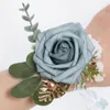 Flores decorativas Flor de muñeca artificial Cinta ajustable elegante para fiesta de boda Baile Accesorio de dama de honor de novia realista