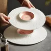 Plates Western Plate Round Ceramic Dinner Mars Shaped Dining El Club Baitai Desktop Tableware Rain Order