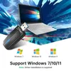 Edup USB 3.0 WiFi 6 Adapter AX 70866.14inch802.11ax 5.8GHz/2.4GHz MU-MIMO LOCILED ADAPTER لدعم الألعاب لنظام التشغيل Windows 7/8.1/10/11