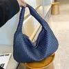 Evening Bag's Woven Bag 2023 Trend High Quality Leather Shopper Tote Luxury Handbag White Gray Black Blue Brown Khaki Female 230801