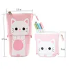 Crayon Sacs Kawaii Multifonctionnel Sac Long PullDown Titulaire Creative Mignon Chat Toile Stylo Cas pour Étudiant Papeterie Cadeau 230802