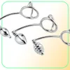 Les bougies à bout de crochet anal définissent 5pcs dans un métal en acier inoxydable à crochets Dual Utilisations d'extension Masturbation Lock Ring2179570