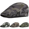 Berretti Primavera Estate Mens Camouflage Sboy Berretto piatto Cotton Peaked Duckbill Cabbie Driving Hat Casquette