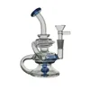 NMH-3 Mini Shisha Glass Bong Recycler Raucherwasserrohr Tupfer 13,5 cm Höhe mit 10 mm Gelenk