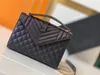 Crossbody designer damestassen handtas Kaviaarleer Messenger schoudertas 16 kaartsleuven zijn ingebouwd in geschenkdoos 22 cm