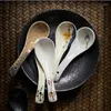 Ложки костяного фарфора Spoon Spoon ОБОРУДОВАНИЯ Керамическая ковша ужин копчена