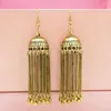 Dingle örhängen runt Big Bell Long Tassel For Women Vintage Gold Silver Color Gypsy Tribal Jhumka smycken Tillbehör