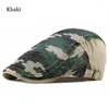 Berets Sommer Camouflage Cap Männer Sonnenblende Mesh Atmungsaktive Baskenmütze Mode Schirmmütze