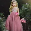 衣類セット1-7y子供の女の子花柄のマキシドレス2023夏の子供の服を袖なしウェディングパーティープリンセスドレス服