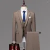 Men's Suits 2023High-end Men (suit Vest And Trousers) Business Casual Formal Jacket Slim-fitting Banquet Wedding Dress Three-piece Set