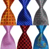 Bow Ties Men's Plaid Tie Silk Floral Gold Red Jacquard Party Wedding Woven Fashion Design Necktie