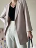 Women's Suits 2023 Fashion Casual Suit Solid Color Long Sleeved Satin Loose Fitting Commuting Office Women Chic Clothing