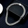 Strands Ulj Punk Cuban Link Men TOP Necklace 316l Stainless Steel Four Sided Grinding Hop Female Male Bracelet Chain Ice Out Jewelry 230613