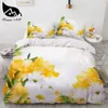 Conjuntos de cama Dream NS Red Rose Beautiful 3D Flower Feast Pattern Set Cama Capa de Edredom Conjunto de Fronha 230801