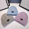Top designer luxury hat 23 Autumn/Winter New Korean Knitted Solid Color Inverted Triangle Letter Woolen Hat Couple Out of the Street Warm Pullover
