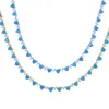 Цепочки 2023 Blue Stone Cz Che Chain Collese для женских ювелирных ювелирных украшений Gold Gold Platinum с 41 см.