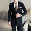 Trajes para hombres de alta calidad (traje de pantalones occidentales) Boutique, vestido británico guapo, moda de negocios, conjunto informal de dos piezas para caballero a rayas