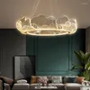 Lustres Art Led Lustre Pingente Lapm Luz de Teto Folha de Lótus Viver Estilo Italiano Pós-moderno Luxo Simples e Moderno Sala de Jantar