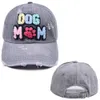 女性のための犬ママ野球帽子サンバイザー刺繍文字洗浄されたキャップパーティーハットC269