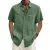Chemises décontractées pour hommes chemise pour hommes imprimé fleur coupe ample revers élégant Streetwear avec poche plaquée à simple boutonnage pour l'été
