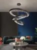 Ljuskronor modern led tak ljuskrona för vardagsrum kristall hängande lampa lyx hem dekor inomhus belysning cirkel ringer sovrum lyster