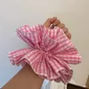 Fashion Women Elastic Scrunchies Hair Bands Cute Hair Ties Plaid Ponytail Holder Headwear Large Hair Rope Hair Accessories