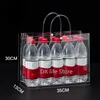 Confezione regalo 10pcs20pcslot Sacchetti di imballaggio per tote regalo in PVC morbido trasparente con passante per la mano Borsa cosmetica per borsa in plastica trasparente 230802