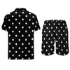 Heren Trainingspakken Vintage 80S Zwart Wit Heren Sets Klassieke Polka Dots Casual Shirt Set Cool Beach Shorts Zomer Ontwerp Pak Tweedelig