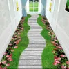 Carpets 3D Corridor Green Garden Path Long Carpet Living Room Decoration Home Aisle Non-Slip Floor Mats Modern Luxury Entryway Decor Rug R230802