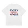 アメリカのファッションブランドRhude Oil Painting Clock Coconut Tree PrintingDouble Yarn Pure Cotton Hip-Hop Men and Women Casuar