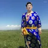 Vêtements ethniques Mongolie Tribu Costume Minorité Hommes Mongole Longue Robe Scène Performance Adulte Quotidien Homme