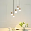 Pendant Lamps Nordic Personality Solid Wooden Light Home Decoration Salon Lustre LED Interior Bedside Luminaria Creative Lamp
