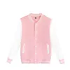 Men's Jackets Pattern Custom Spring and Autumn Men's Pilot Baseball Jacket Couple Baseball Jacket College Campus Plain Casual Hanbok Pink Top 230802