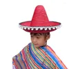 Szerokie brzegi czapki mexicans sombrero bimmed sunproof słomka kapelusz eophooting rekwizyty dzieci