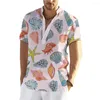 Camisas casuais masculinas de verão manga curta estrela do mar estampada Harajuku roupas masculinas oversized roupas bonitas para homens de rua tops