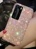 Mobiltelefonfodral Luxury Glitter Bling Crystal Diamond Phone Case för Huawei P50 P40 P30 P20 Pro Lite Nova 5T Y7A Mate 40 30 20 P Smart 2021 Cover LF230731.