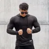 Mens Hoodies Sweatshirts İlkbahar ve Sonbahar Tarzı Fitness Spor Giyim Açık Dışarıda Eğitim Örgü Uzun Kollu Kapşonlu Kapüşonlu Külkü M3 XL 230802