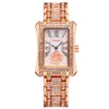 Zegarek na rękę Rose Gold Flower Ladies Watches Waterproof Luksusowy damski kwarc zegarek ze stali nierdzewnej Kobieta sukienka na rękę Zegar 230802